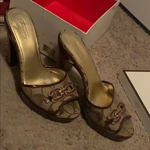 Sexy Coach Slip-on Heels Mules